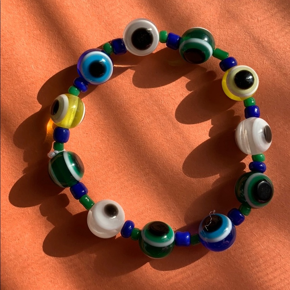 multicolor evil eye bracelet